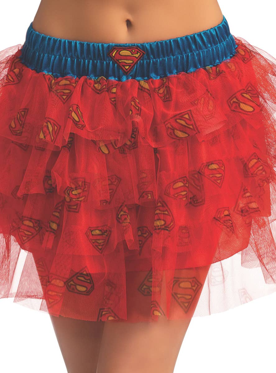 Officially Licensed Womens Supergirl Sequin Costume Skirt - Close Up