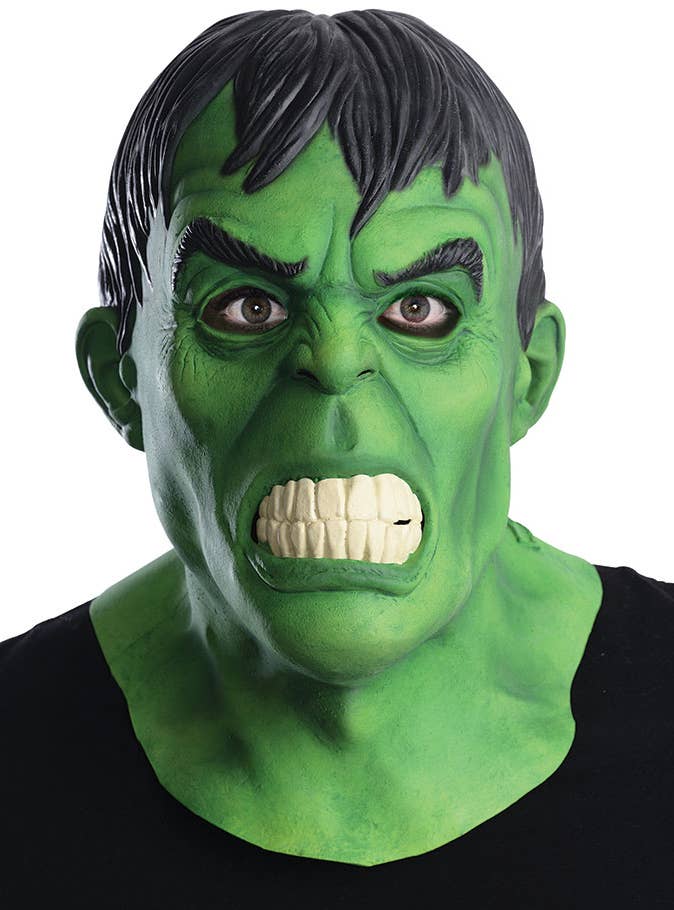 Green Incredible Hulk Mens Latex Costume Mask