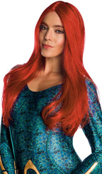 Image of Mera Long Straight Red Womens Costume Wig