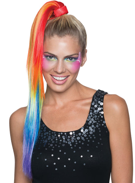 Rainbow Clip In Ponytail