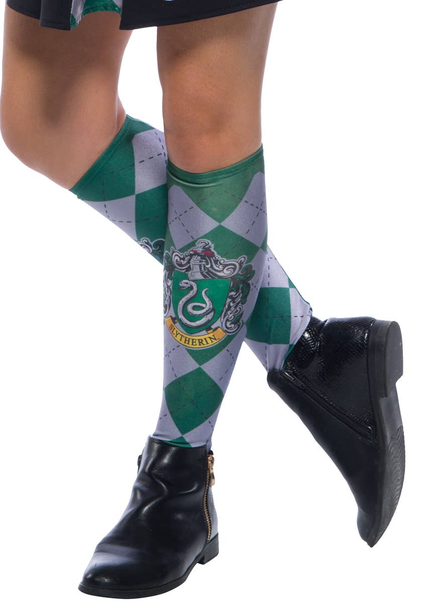 Green Slytherin Hogwarts House Licensed Harry Potter Costume Socks - Main Image