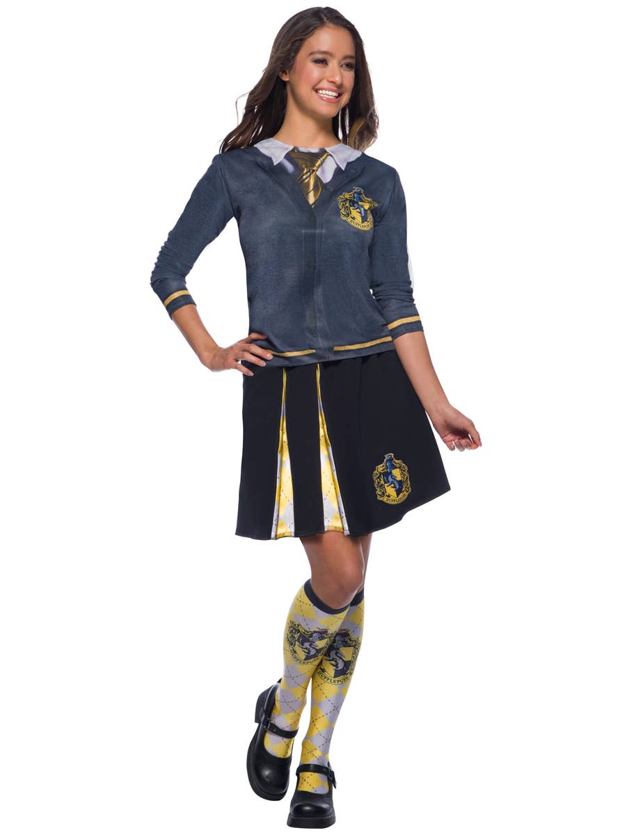 Yellow Hufflepuff Hogwarts House Licensed Harry Potter Costume Socks - Alternate Image