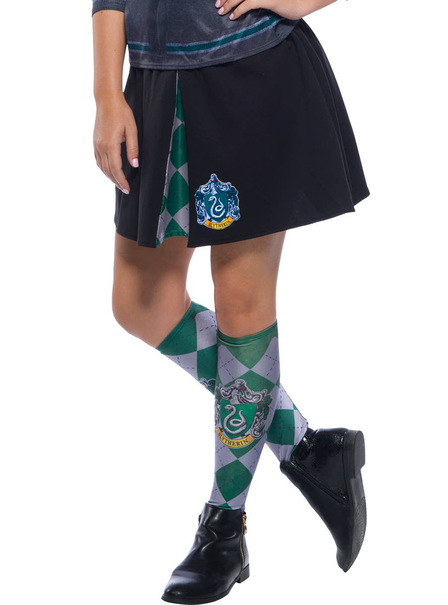 Women's Slytherin House Harry Potter Costume Skirt Close Image