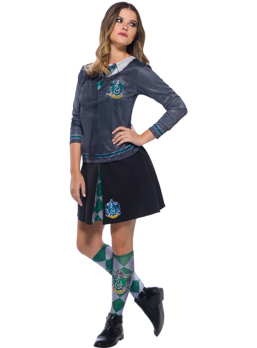 Women's Slytherin House Harry Potter Costume Skirt Main Image