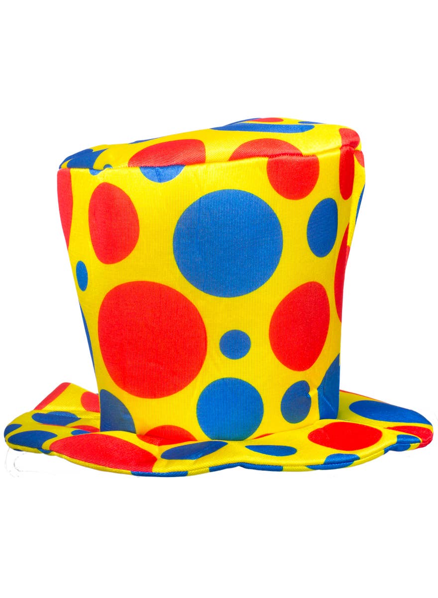 Clown Hat | Oversized Yellow Polka Dot Clown Costume Top Hat