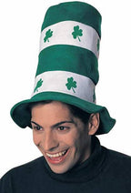 Green and White St Patrick's Day Novelty Top Hat