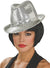 Women's Silver Sequined 20's Fedora Hat Costume Accessory Image 1