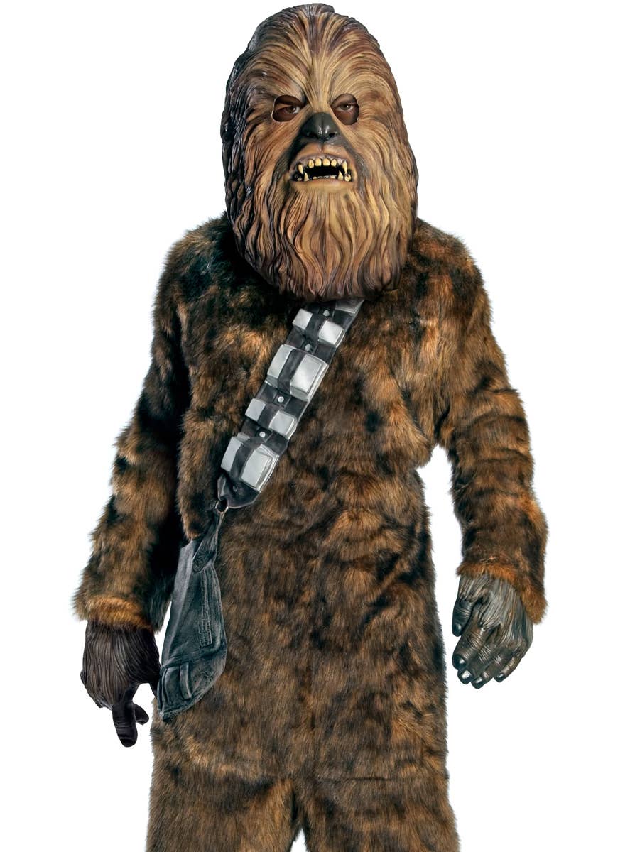 Deluxe Adult's Star Wars Chewbacca Fancy Dress Costume - Close Up Image