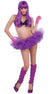 Mini Riffled Purple Women's 80's Costume Tutu - View 1