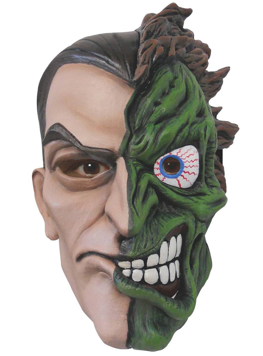 Deluxe Full Head Latex Two Face DC Comics Villain Costume Mask