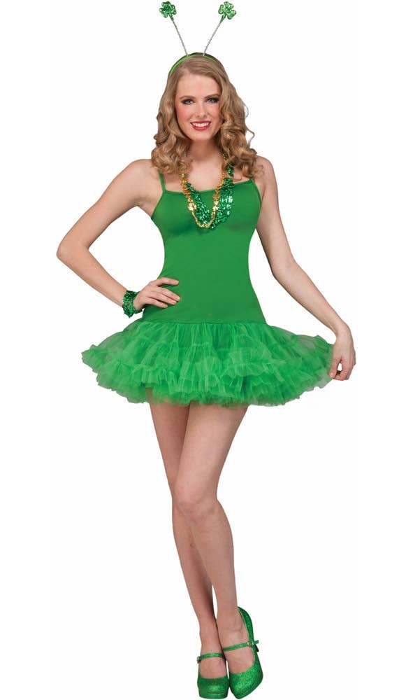 Green St Patrick's Day Fluffy Petticoat Slip Dress Costume Base 