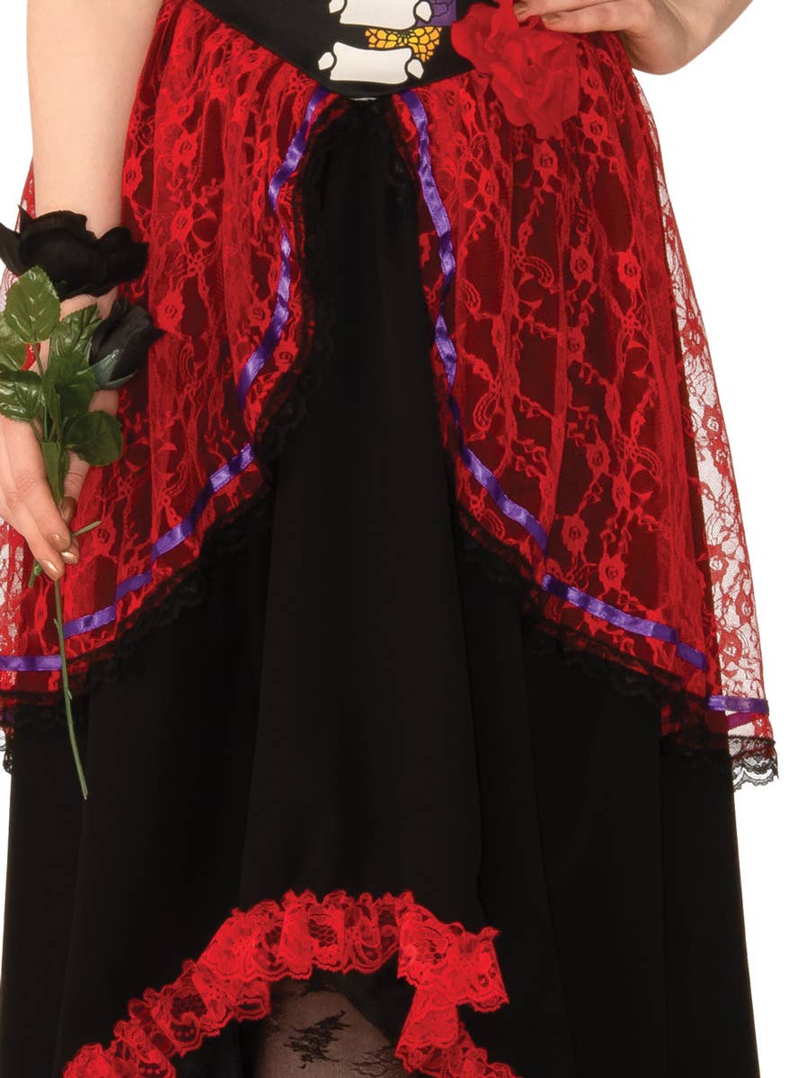 Women's Day of the Dead Senorita Halloween Fancy Dress Costume - Close Image 2