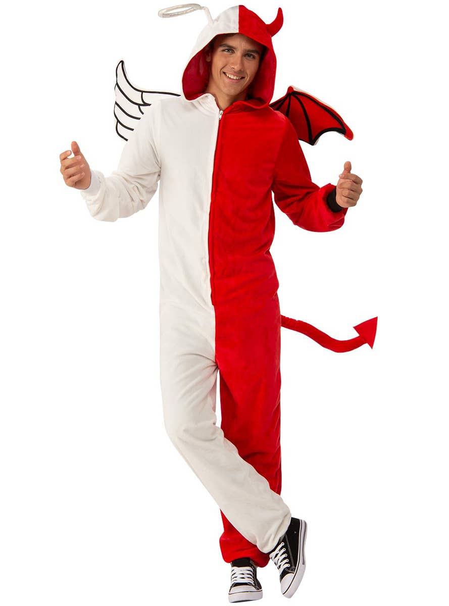Image of Angel or Demon Men's Split Onesie Costume 