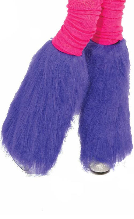 1980's Monster Rave Mardi Gras Women's Purple Furry Leg Warmers Costume Accessory Main Image