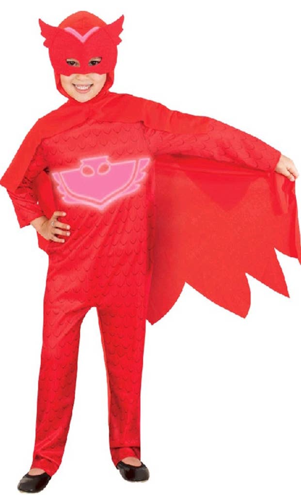 Kid's Red Owlette PJ Masks Glow In The Dark Fancy Dress Costume