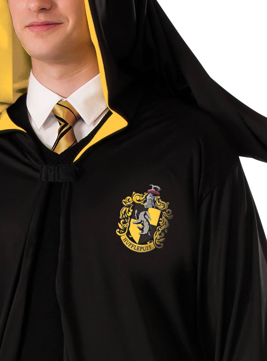 Classic Hufflepuff Robe for Adults - Close Up Image 1