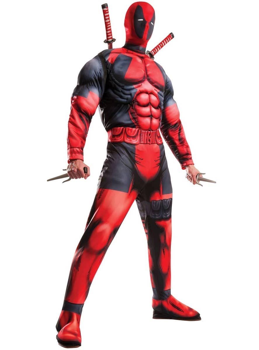 Image of Deadpool Deluxe Muscle Chest Men's Plus Size Costume - Main Photo