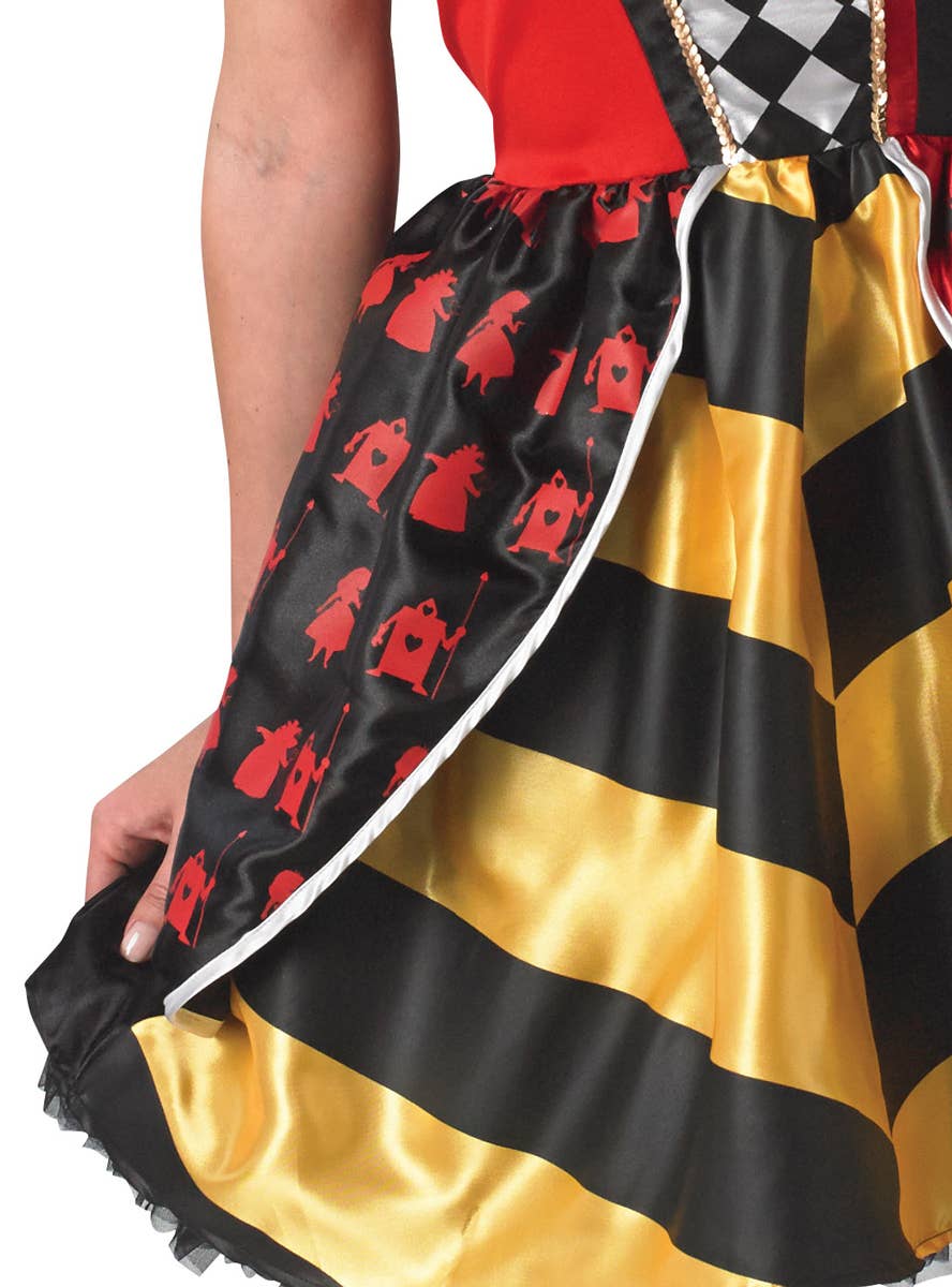 Red Queen of Hearts Womens Disney Costume - Close Up Image 3