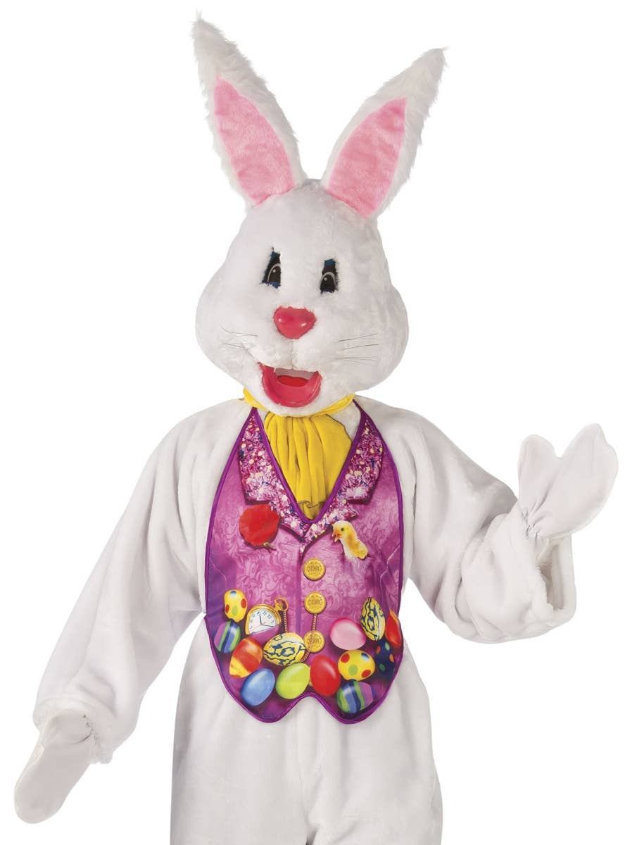 Adults Deluxe Easter Bunny Mascot Costume - Close Image