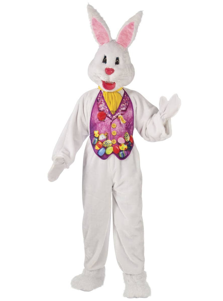 Adults Deluxe Easter Bunny Mascot Costume - Main Image