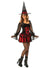 Short Sexy Black and Red Temptress Witch Halloween Costume for Women - Main Image