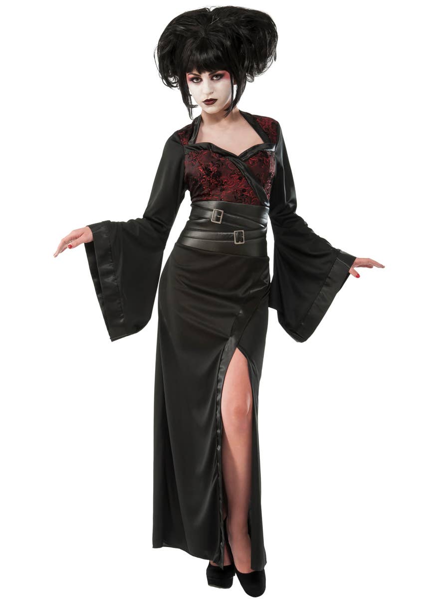 Gothic Women's Japanese Geisha Kimono Costume - Main Image