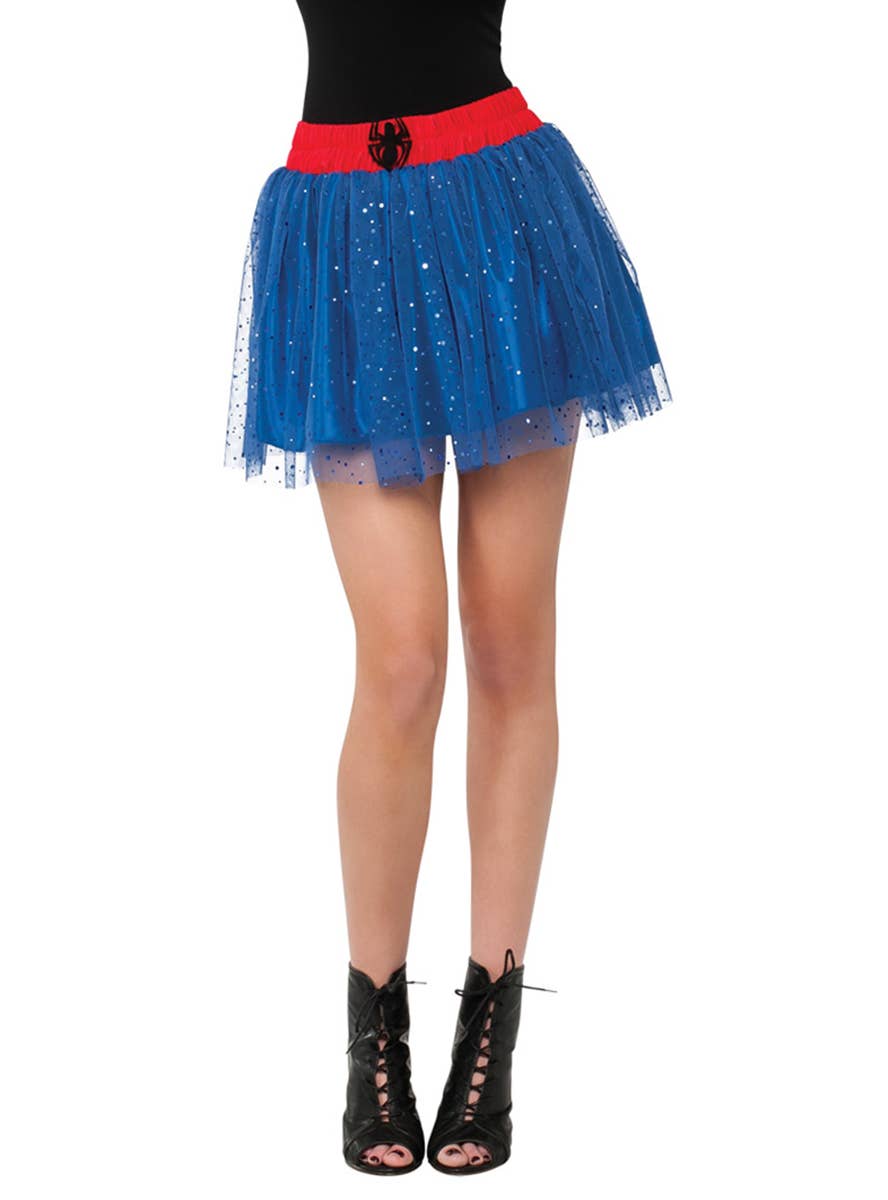 Spider Girl Blue Tutu Skirt for Women - Close Image