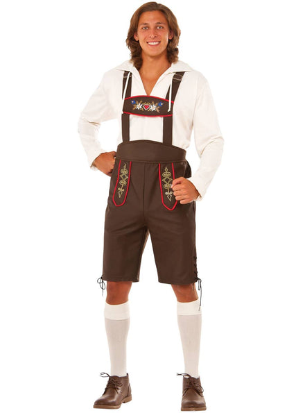 Men's Oktoberfest Beer Guy Bavarian Lederhosen Fany Dress Costume View 1