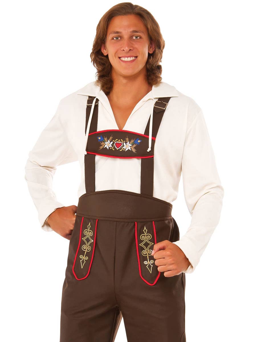 Men's Oktoberfest Beer Guy Bavarian Lederhosen Fany Dress Costume View 2