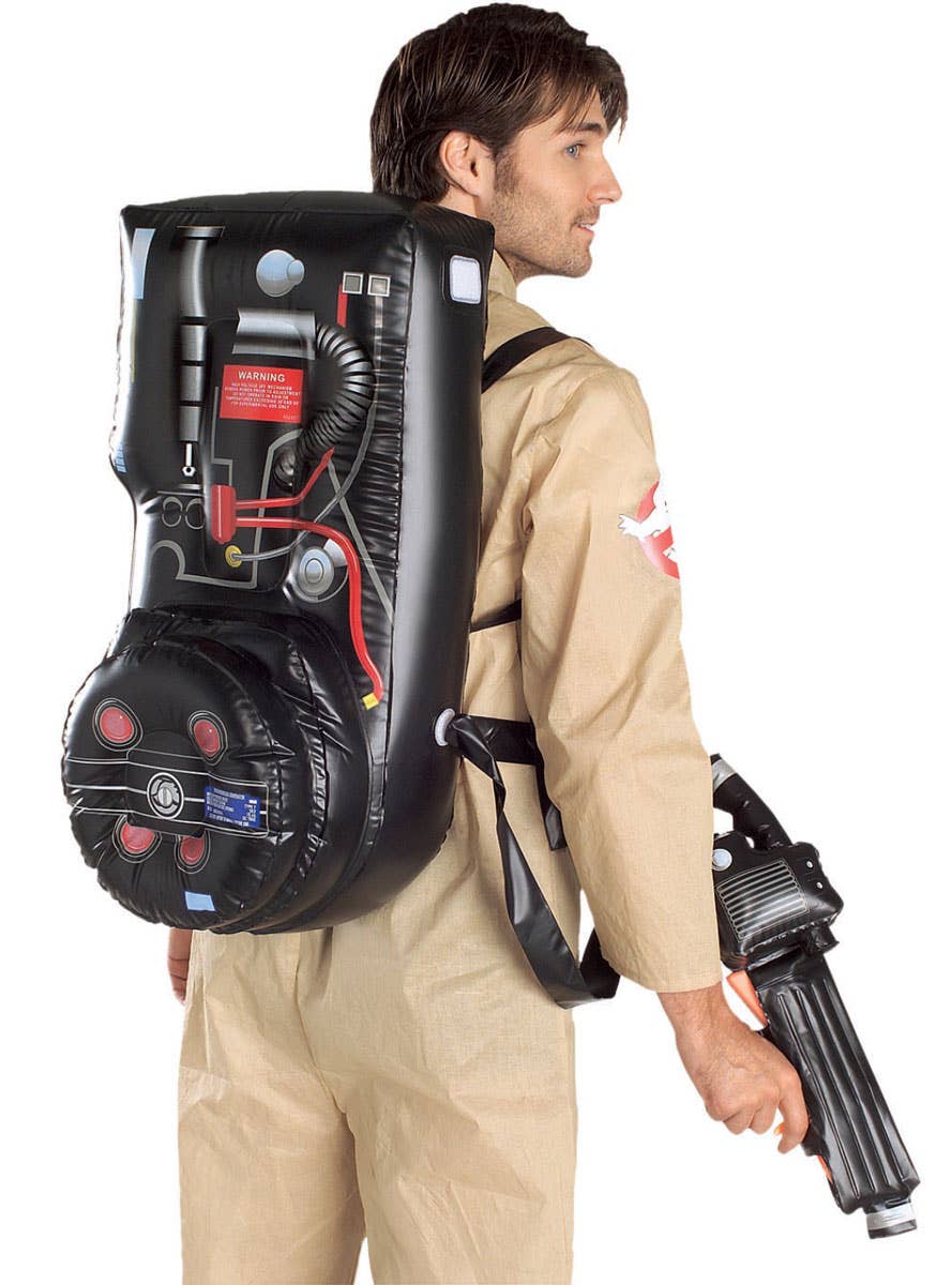 Deluxe Plus Size Ghostbusters Movie Costume for Men - Back Image