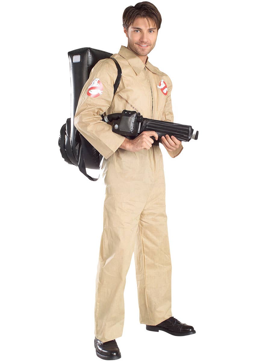 Deluxe Plus Size Ghostbusters Movie Costume for Men - Front Image