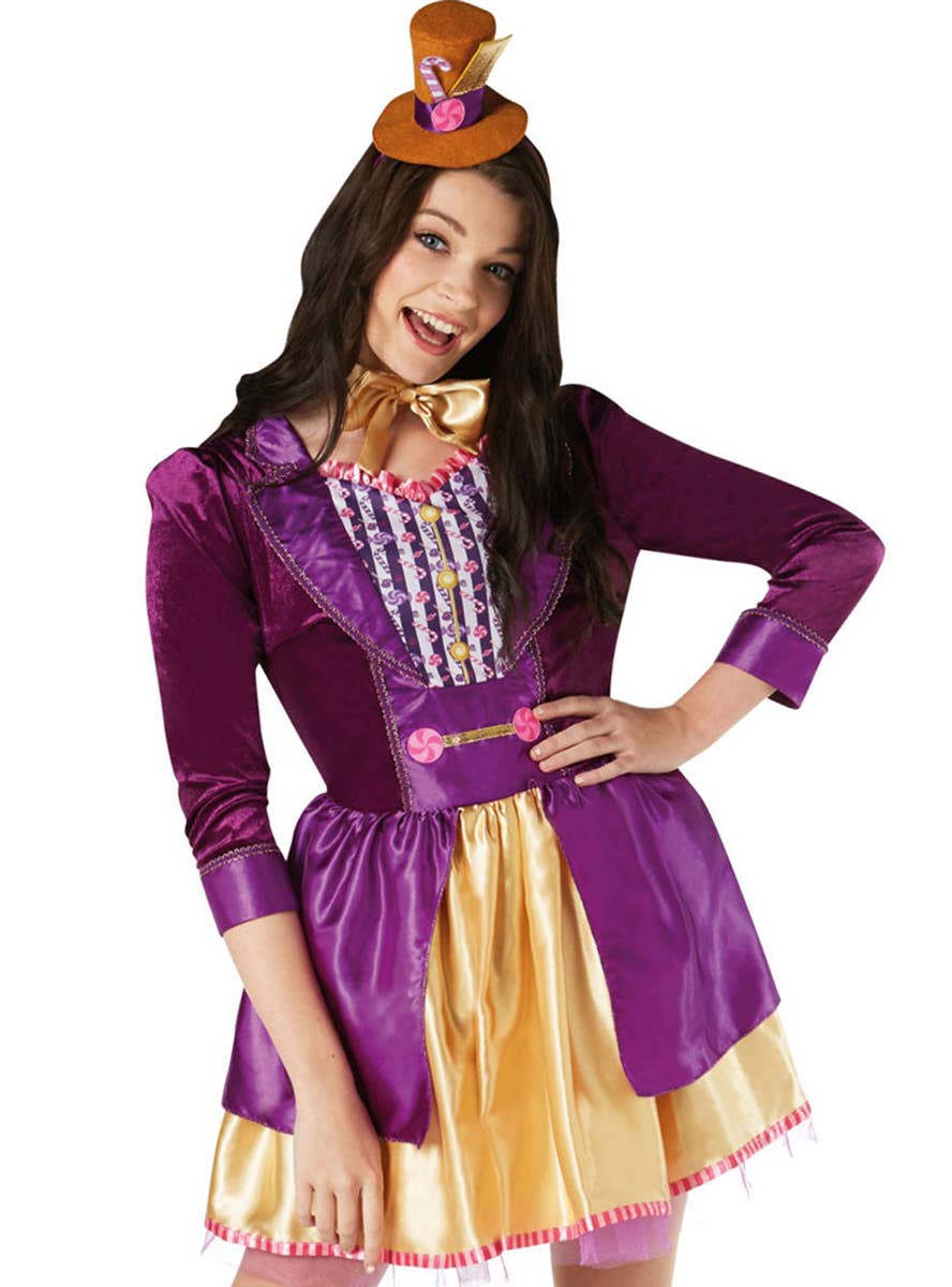 Women's Deluxe Willy Wonka Book Week Costume Close up Image