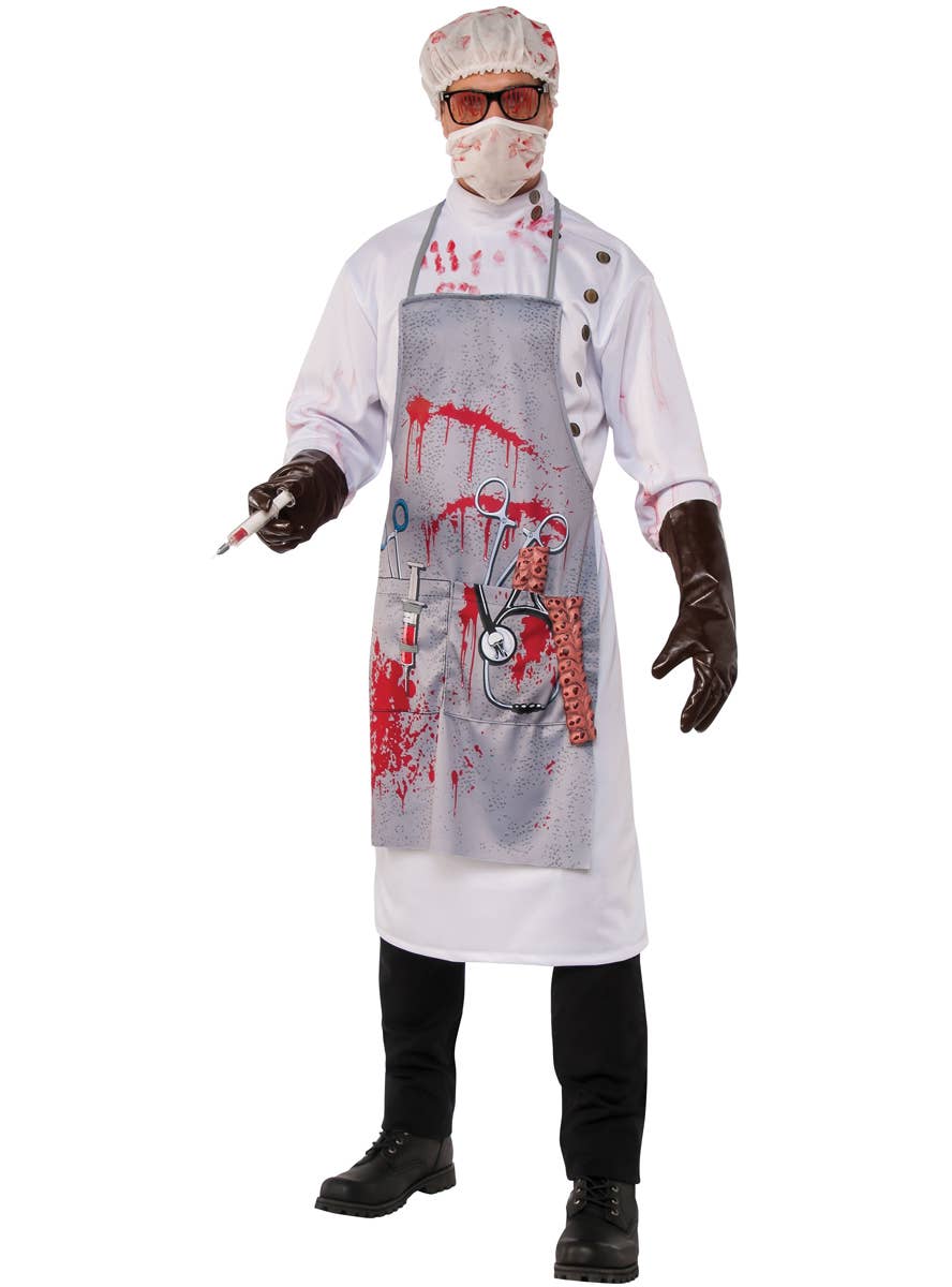 Men's Creepy Zombie Doctor Halloween Fancy Dress Costume Main Image