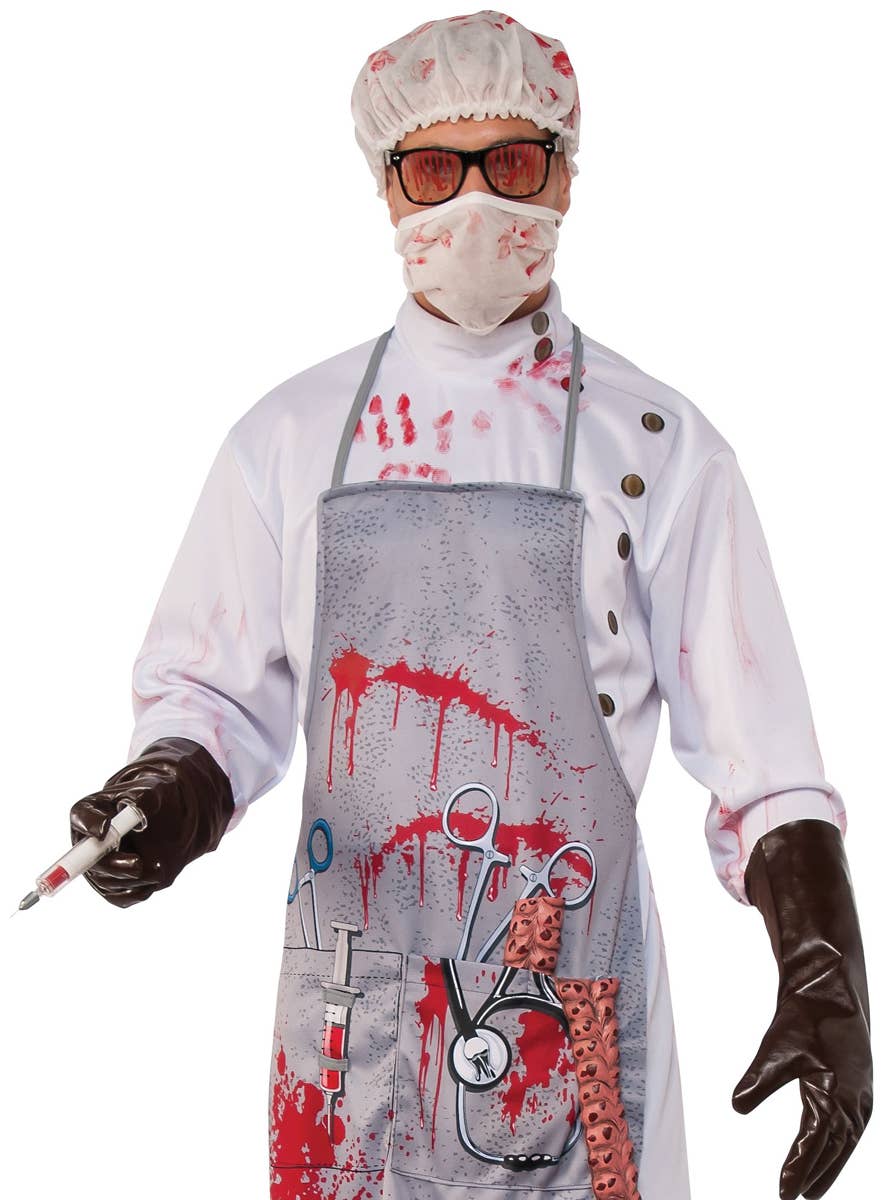 Men's Creepy Zombie Doctor Halloween Fancy Dress Costume Close Image