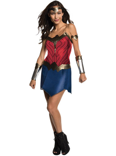 Rubie's Sexy Women's Red And Blue Justice League Wonder Woman Superhero Fancy Dress Costume Main Image