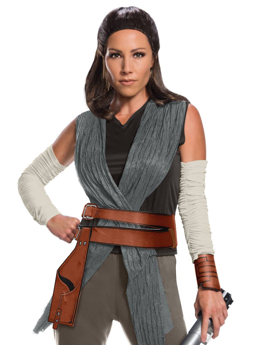 Star Wars Rey Women's Fancy Dress Costume Close Up Image 1