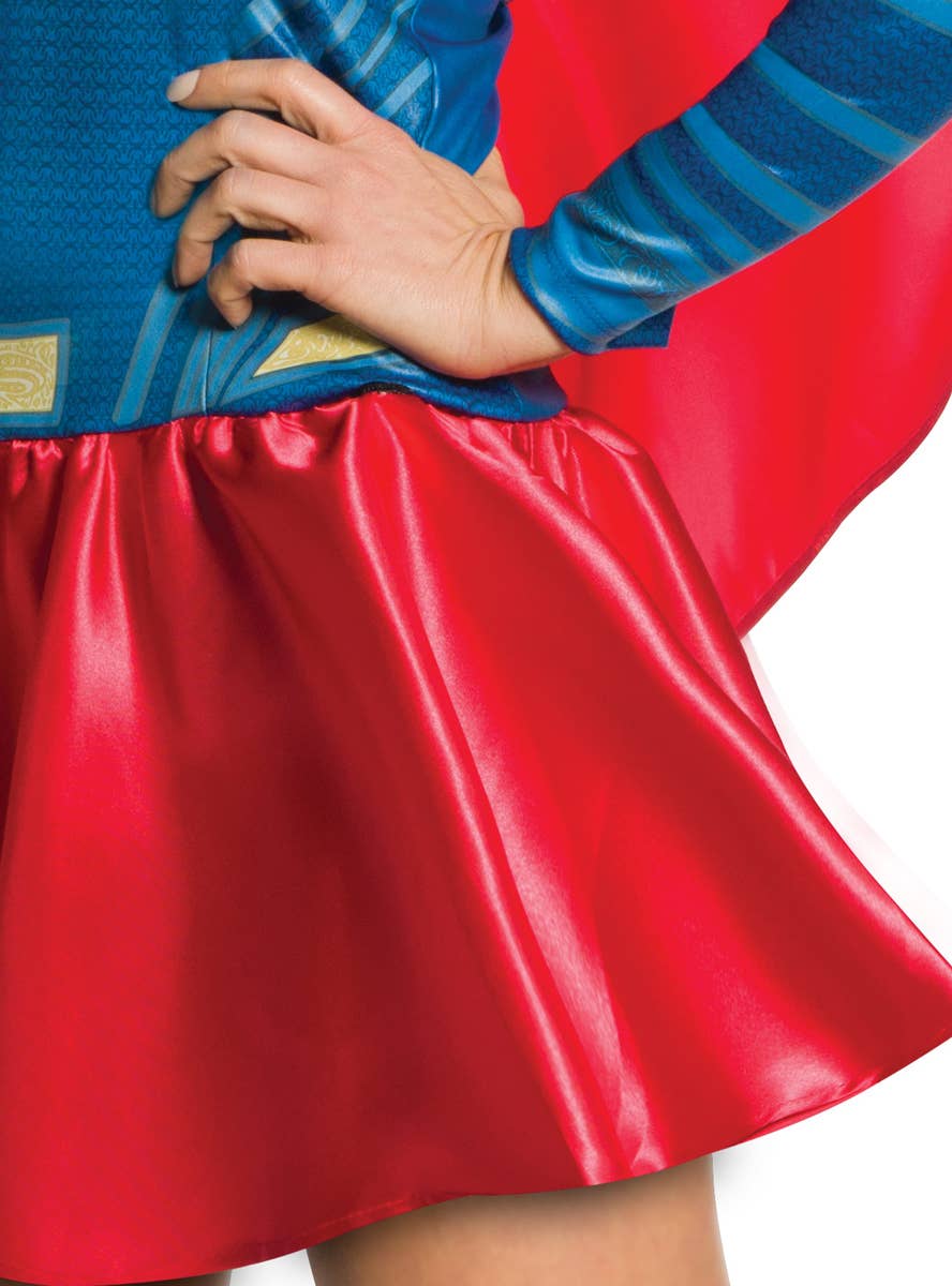 Women's Blue And Red Superman Supergirl Superhero Fancy Dress Costume Close Image 3