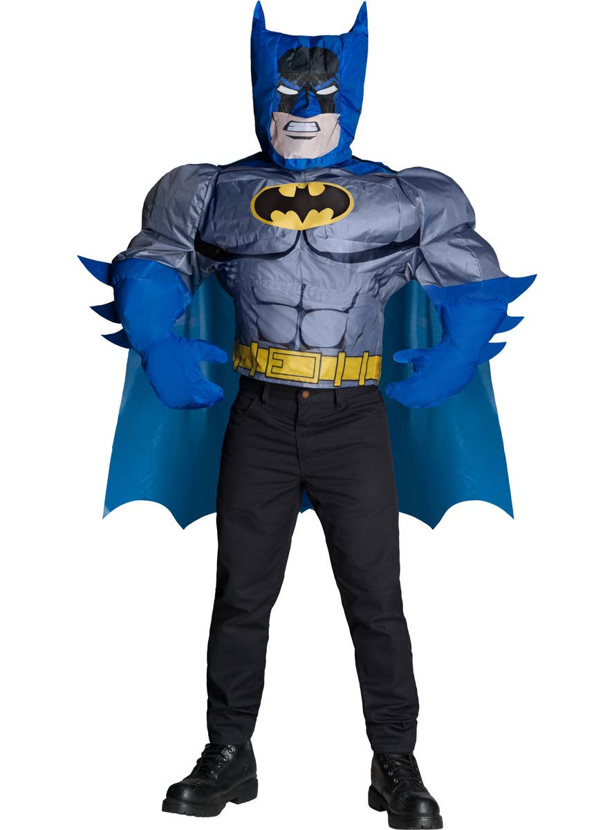 Men's Inflatable Superhero Batman Costume with Cape Main Image