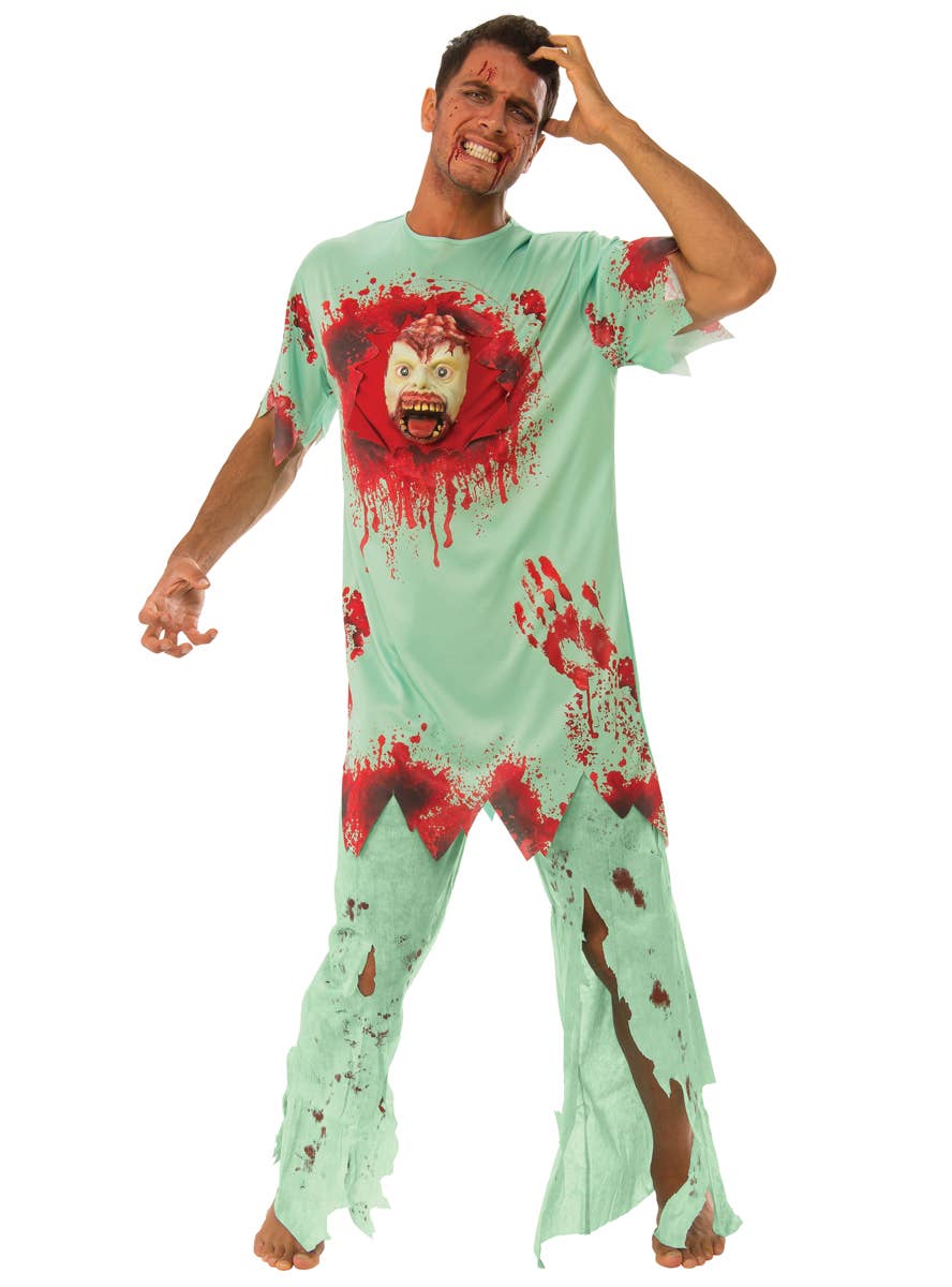 Men's Blood Splattered Asylum Halloween Costume - Main Image