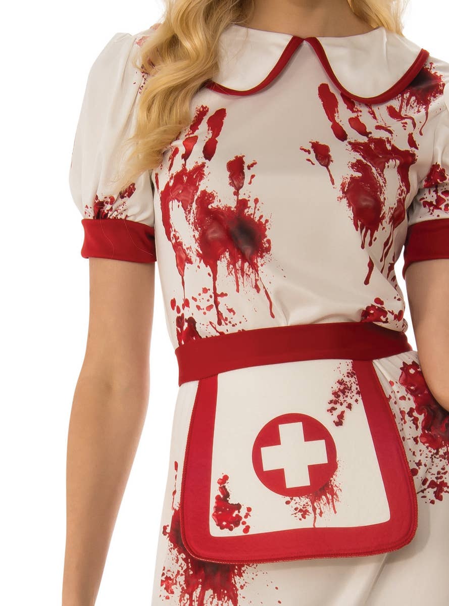 Women's Sexy Blood Splattered Nurse Halloween Costume Detail Image