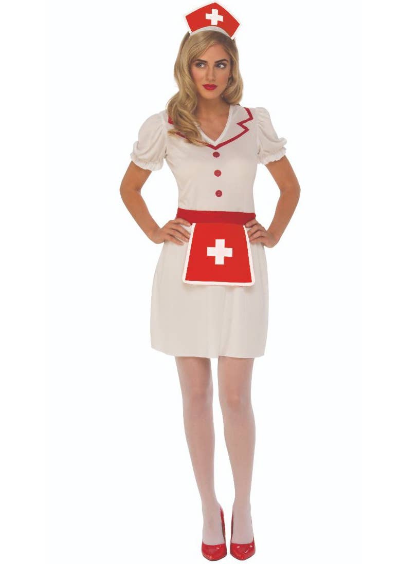 Image of Womens Classic Red and White Nurse Costume