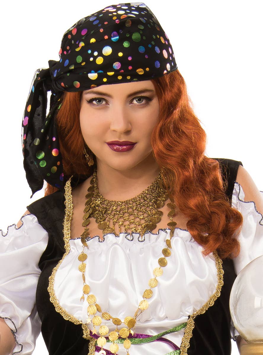 Women's Glittery Gypsy Fancy Dress Costume Close Image 1
