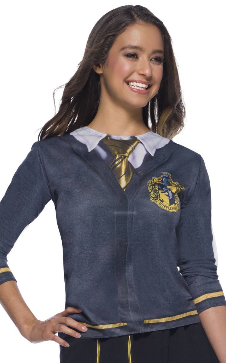 Women's Printed Hufflepuff Harry Potter Costume Shirt Close Image