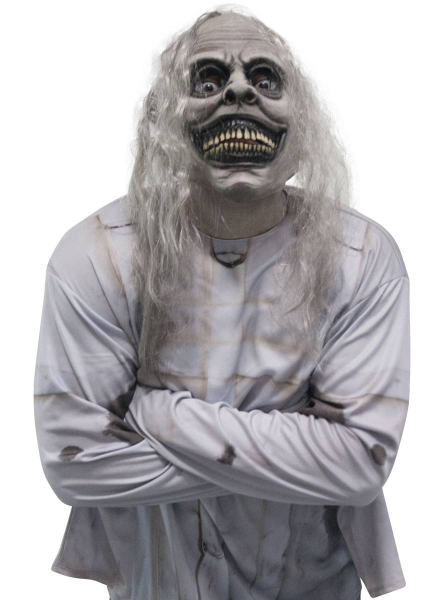 Men's Russian Sleep Experiment Internet Horror Story Creepy Pasta Halloween Costume Close Up Image 