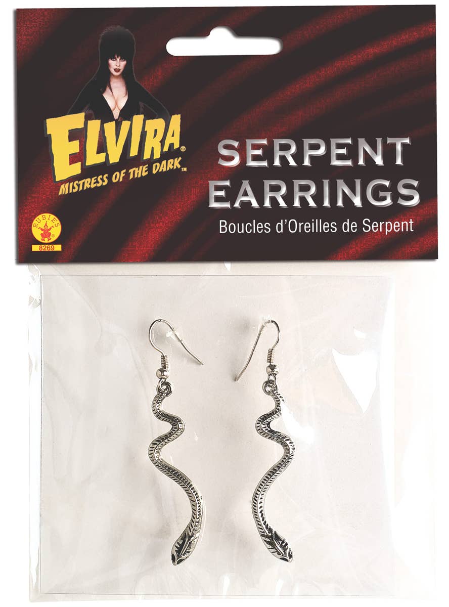 Silver Elvira Snake Earrings