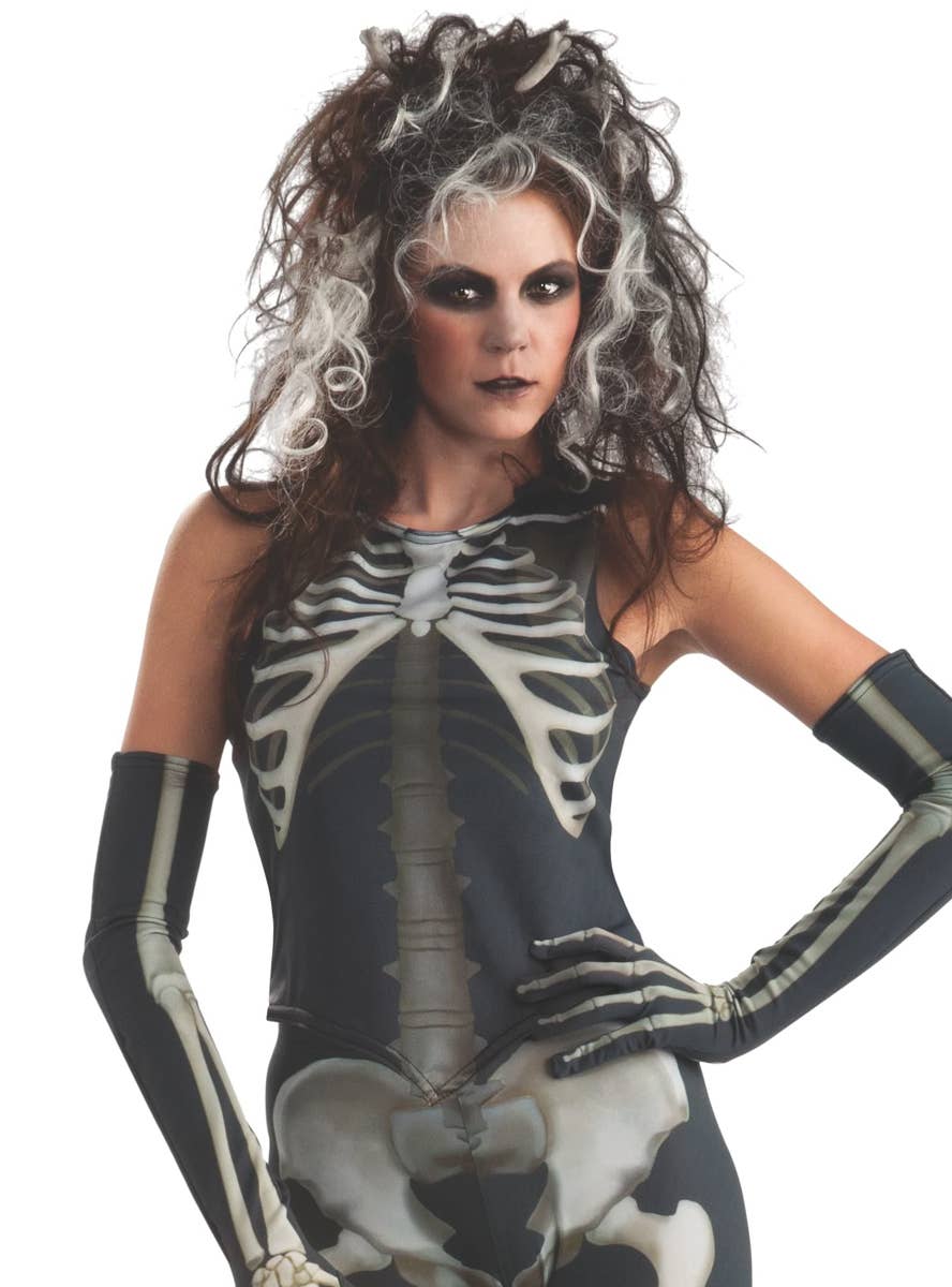 Women's Skeleton Top and Pants Set Halloween Fancy Dress Costume Zoom Image