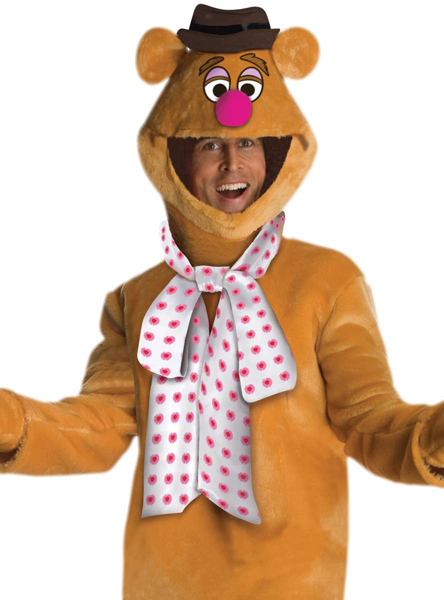 Men's Plus Fozzie Bear Muppets Fancy Dress Costume Close Image 1