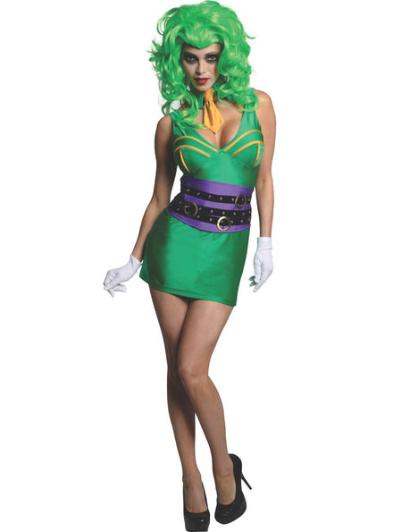 Women's DC Comics Joker Super Villain Costume Main Image