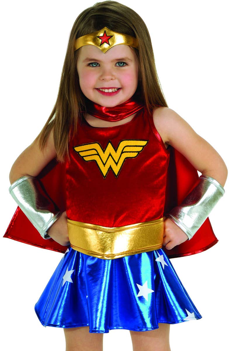 Wonder Woman Girls Toddler Fancy Dress Costume - Close Image