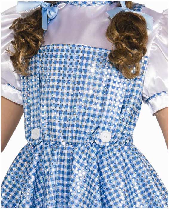 Girl's Sequinned Dorothy Wizard of Oz Costume - Close Image